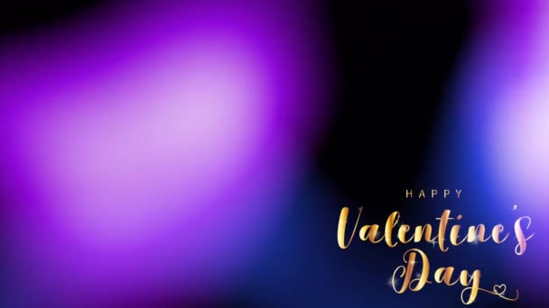 Animation Texte Doré Heureuse Saint Valentin Dans Coin Gauche Avec — Video