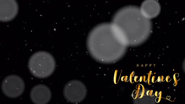 Animación Texto Dorado Feliz Día San Valentín Esquina Izquierda Con — Vídeo de stock