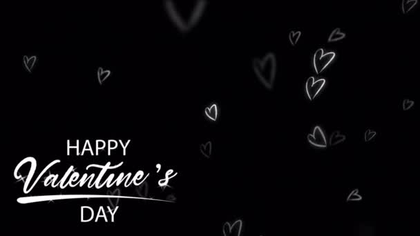 Animation Texte Blanc Heureuse Saint Valentin Dans Coin Droit Avec — Video