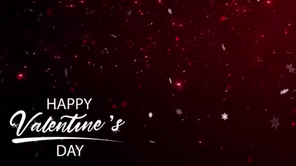 애니메이션 텍스트 Happy Valentine Day Right Corner Red Sparkle Black — 비디오