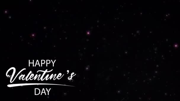 애니메이션 텍스트 Happy Valentine Day Right Corner White Sparkle Black — 비디오