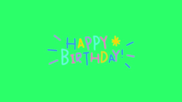 Tekst Animacji Happy Birthday Zielonym Tle — Wideo stockowe