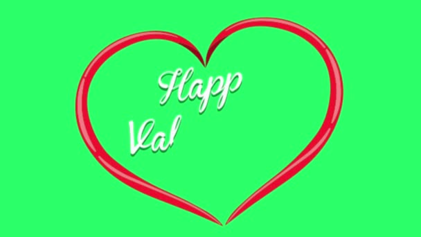 Animatie Rode Harten Vorm Zweven Voor Valentijnsdag Groene Achtergrond — Stockvideo