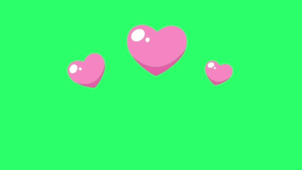 Animation Forme Coeur Rose Flottant Pour Saint Valentin Sur Fond — Video