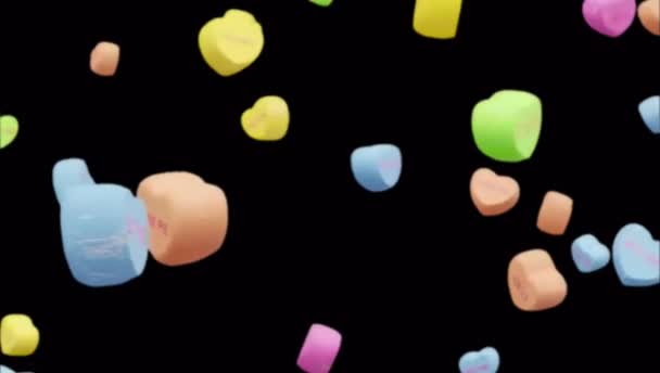 하트를 애니메이션으로 만들어 발렌타인 데이를 배경으로 — 비디오