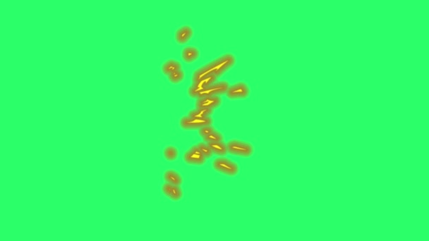 Animation Orangefarbene Lichteffekte Auf Grünem Hintergrund — Stockvideo
