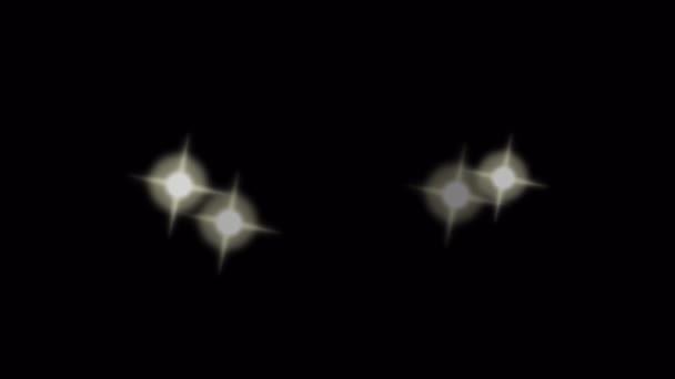 Animación Estrellas Blancas Brilla Sobre Fondo Negro — Vídeo de stock