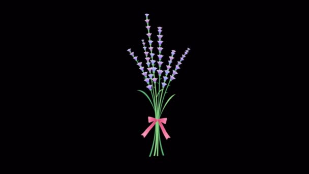 Bouquet Animazione Sfondo Nero — Video Stock