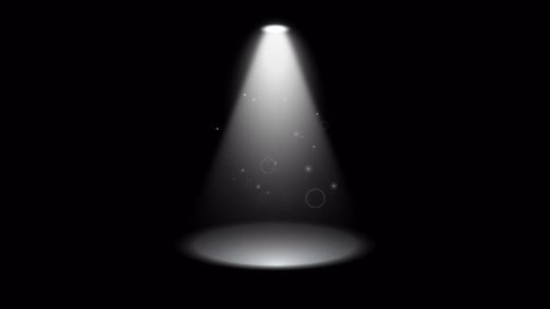 Siyah Arkaplanda Gerçekçi Beyaz Işık Demeti — Stok video