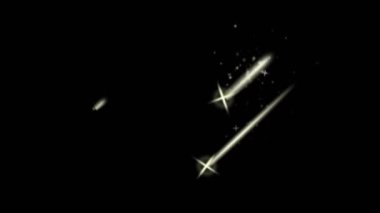 Siyah arkaplanda gerçekçi beyaz meteor yağmuru.