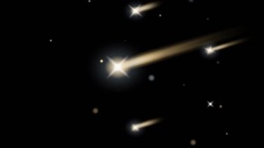 Siyah arkaplanda gerçekçi beyaz meteor yağmuru.