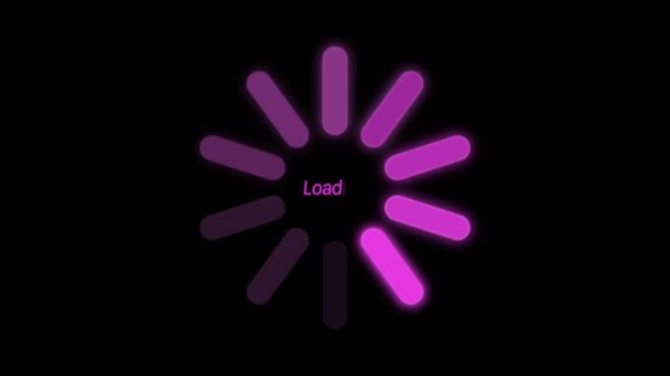 Animation Purple Loading Circle Black Background — Stock Video