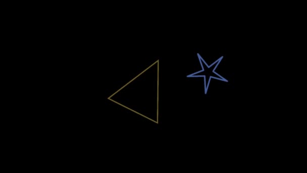 Анімація Барвистої Геометричної Форми Чорному Тлі — стокове відео