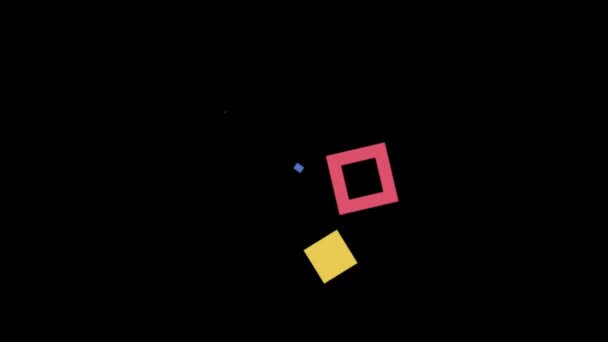Siyah Arkaplanda Canlandırmalı Renkli Geometrik Şekil — Stok video