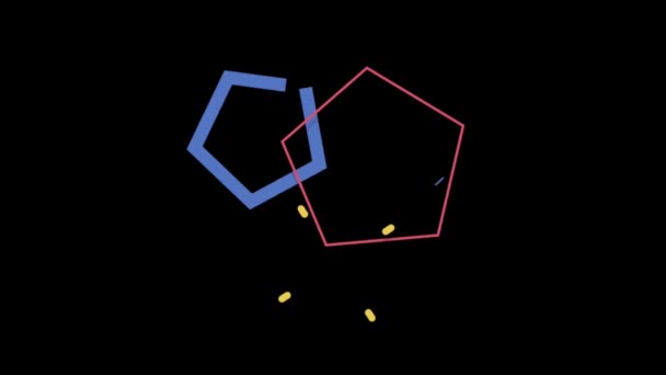 黑色背景上的动画彩色几何形状 — 图库视频影像