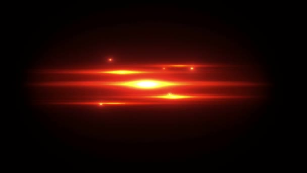 現実的な赤のライトレンズフレアブラックの背景 — ストック動画