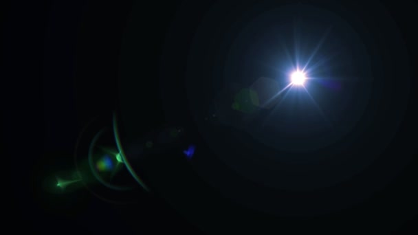 Luce Artica Realistica Lente Brillare Sfondo Nero — Video Stock