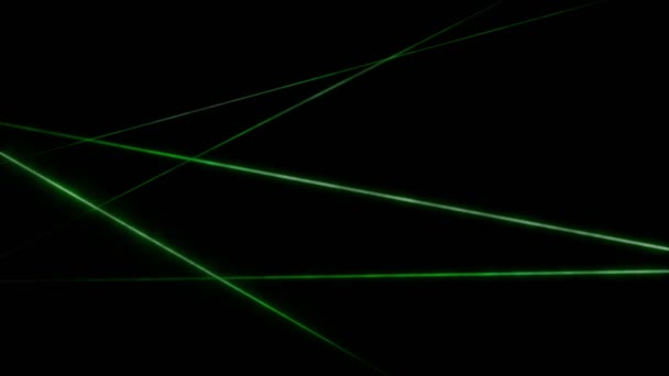 Cahaya Laser Hijau Realistis Pada Latar Belakang Hitam — Stok Video