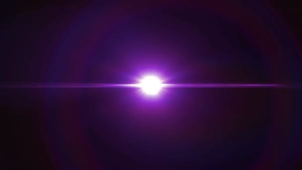 Реалістичне Пурпурове Світло Єктиви Спалахують Чорному Тлі — стокове відео
