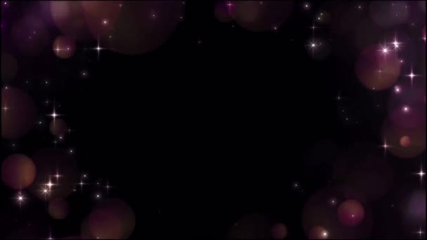 Animation Orange Stars Sparkles Black Space Texture — Stock Video