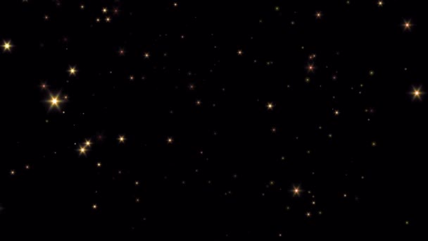 Animation White Stars Sparkles Black Space Texture — Stock Video