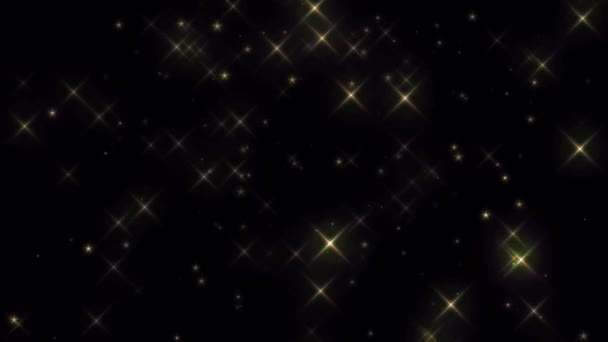 Animação Estrelas Brancas Brilham Espaço Preto Para Textura — Vídeo de Stock