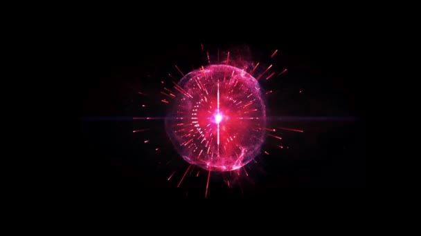 Animation Red Light Ball Black Background — Stok video