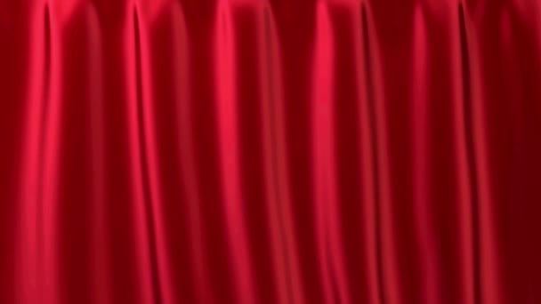 Realistic Red Curtain Opens Top Bottom — Vídeo de Stock
