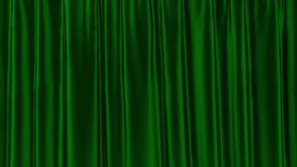 Realistic Green Curtain Open Bottom — Wideo stockowe