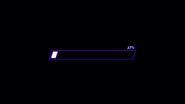 Animation Blue Loading Bar Black Background — Stock Video