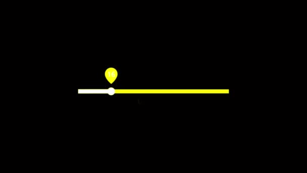 Animation Yellow Loading Bar Black Background — Stock Video