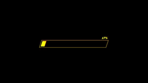 Animation Red Loading Bar Black Background — Stock Video