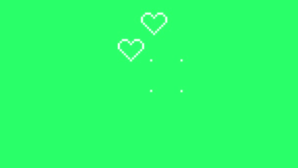 Animatie Kleurrijke Hartvorm Groene Achtergrond — Stockvideo