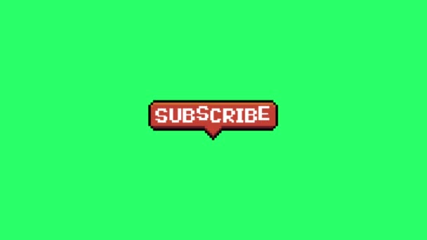 Animation White Text Subscribe Green Background — Stock Video