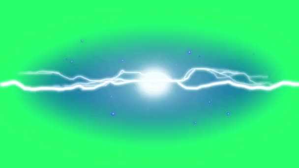 Animation Arctic Lightning Green Background — Stock Video