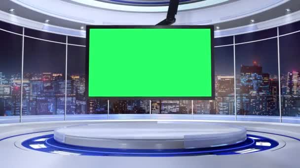 Cuadro Azul Animación Con Espacio Verde Para Cobertura Noticias Vivo — Vídeos de Stock