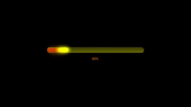 Animación Barra Carga Naranja Sobre Fondo Negro — Vídeos de Stock