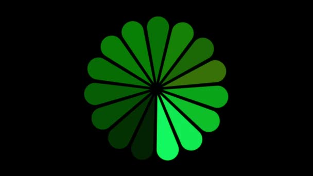 Animation Green Loading Circle Black Background — Stock Video