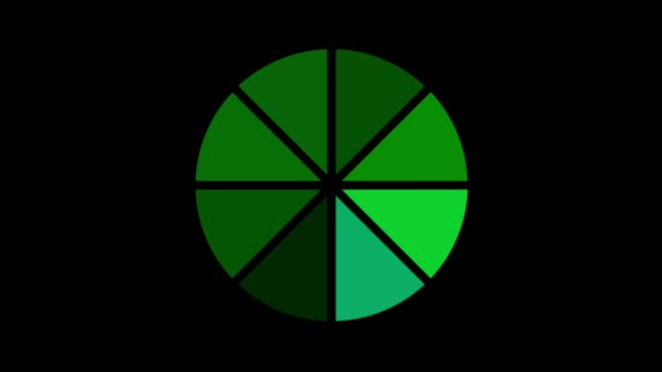 Animation Green Loading Circle Black Background — Stock Video