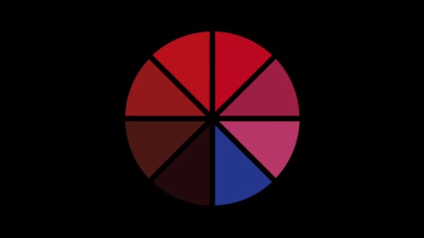 Красный Круг Анимации Черном Фоне — стоковое видео
