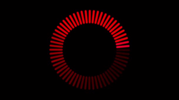 Animation Red Loading Circle Black Background — Stock Video