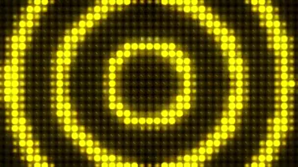 黑色背景上现实的黄光圆形 — 图库视频影像
