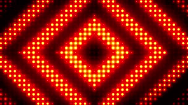 Realistische Quadratische Form Des Roten Lichts Auf Schwarzem Hintergrund — Stockvideo