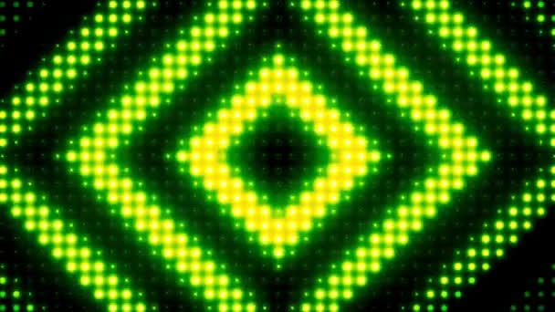 黒の背景に現実的な黄色の光の正方形の形 — ストック動画