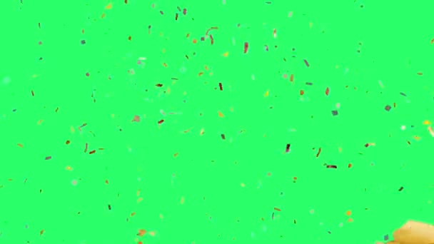 Realistiska Gula Ballonger Flyter Igenom Grön Bakgrund — Stockvideo