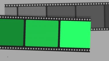 Animasyon film çerçevesi yeşil alanla izole. 