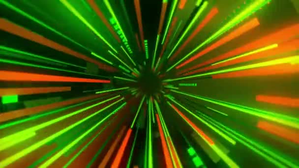 Animación Líneas Velocidad Verde Roja Espacio — Vídeos de Stock
