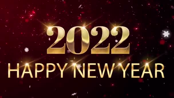 Bonne Année 2022 Conception Carte Avec Étincelle Rouge — Video