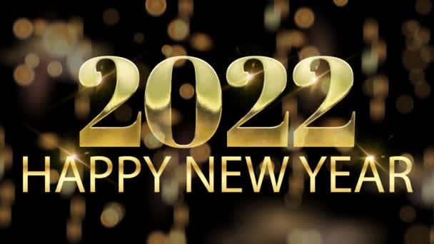 Happy New Year 2022 Card Design Golden Sparkle — Stock Video