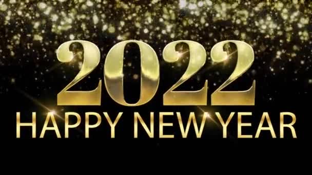 Felice Anno Nuovo 2022 Disegno Della Carta Con Scintilla Oro — Video Stock